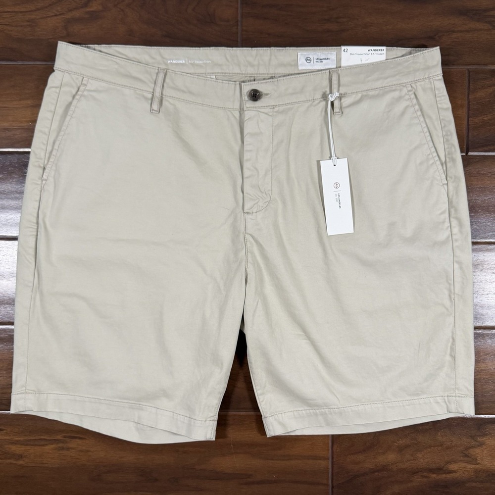 AG Adriano Goldschmied Mens Size 42 Pebble 8.5" Wanderer Slim Trouser Shorts